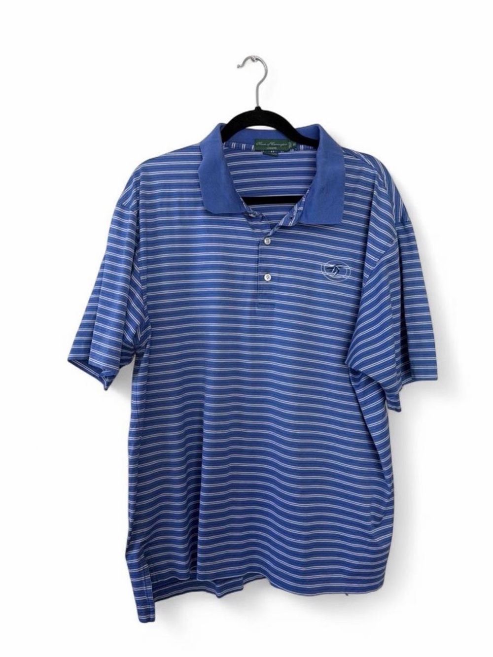 House of Carrington Legend XL Blue and White Striped Polo Shirt